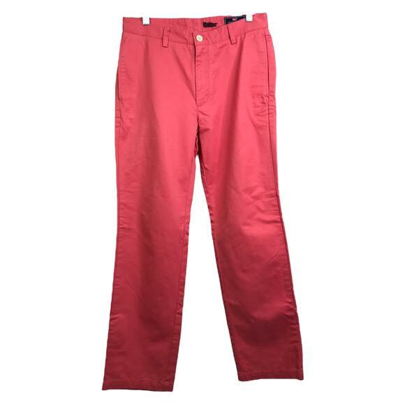 Vineyard Vines Khaki Pants Mens 30X32 Preppy Salmon Pink Straight Leg Cotton - Picture 1 of 8